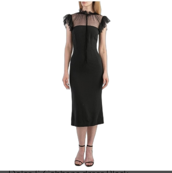 Dolce & Gabbana Mock Neck Midi Dress Size 44 (8 US) - Picture 4 of 10
